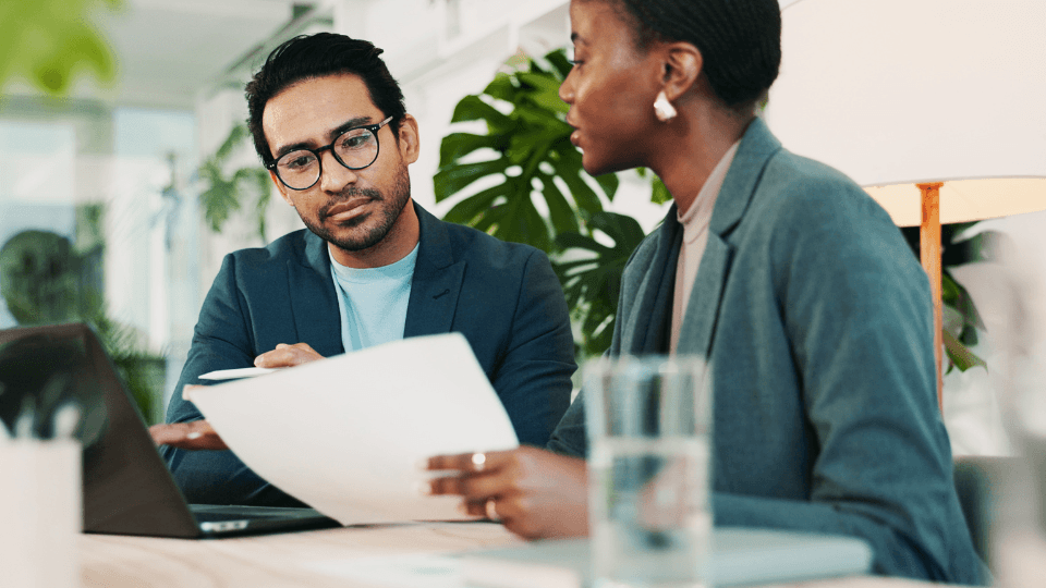 In the picture image - man woman paper