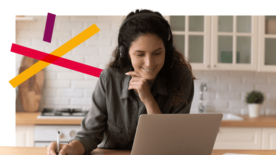 woman laptop webinar